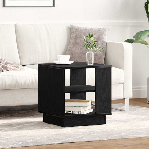 vidaXL Coffee Table Black Oak 40 x 40 x 43 cm Engineered Wood