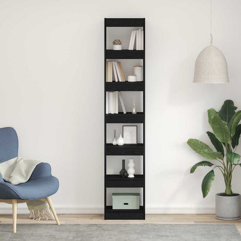 vidaXL Book Cabinet Black oak 40 x 30 x 198 cm Engineered Wood