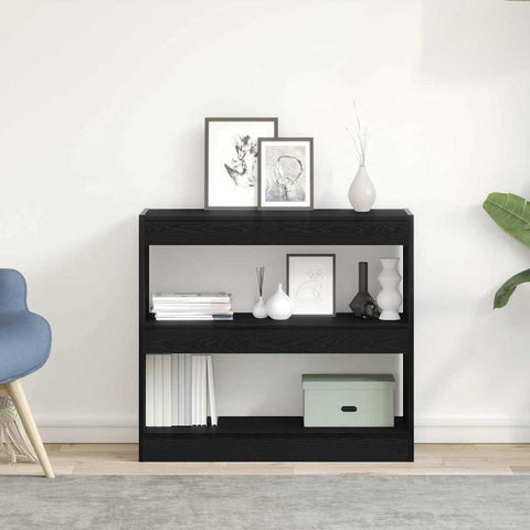 vidaXL Book Cabinet Black oak 80 x 30 x 72 cm Engineered Wood