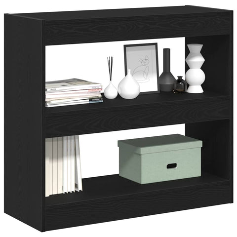 vidaXL Book Cabinet Black oak 80 x 30 x 72 cm Engineered Wood