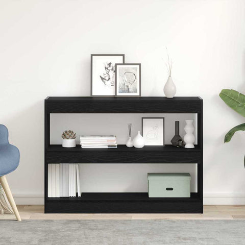 vidaXL Bookcase Black oak 100 x 30 x 72 cm Engineered Wood