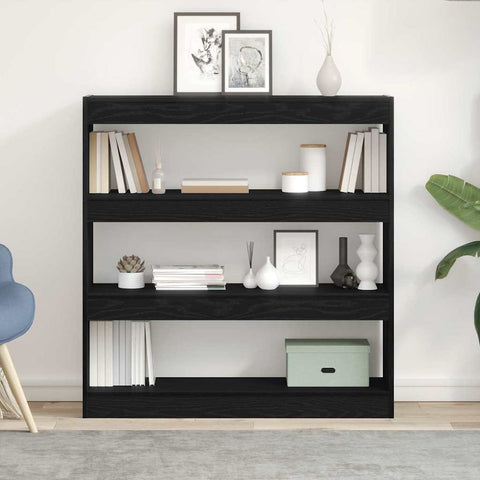 vidaXL Book Cabinet Black oak 100 x 30 x 103 cm Engineered Wood