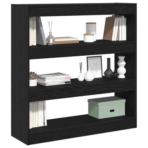 vidaXL Book Cabinet Black oak 100 x 30 x 103 cm Engineered Wood