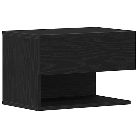 vidaXL Bedside Cabinet Black oak 46 x 29.5 x 30 cm Engineered wood