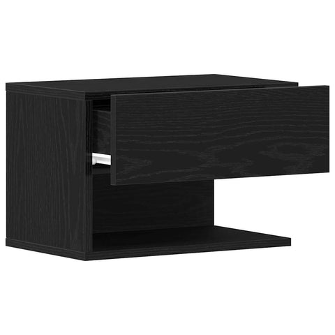 vidaXL Bedside Cabinet Black oak 46 x 29.5 x 30 cm Engineered wood
