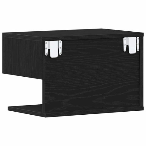 vidaXL Bedside Cabinet Black oak 46 x 29.5 x 30 cm Engineered wood