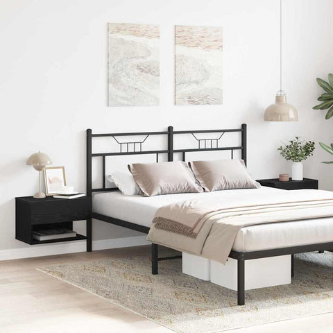 vidaXL Bedside Cabinet with Drawer 2 pcs Black oak 46 x 29.5 x 30 cm