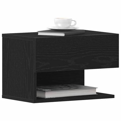 vidaXL Bedside Cabinet with Drawer 2 pcs Black oak 46 x 29.5 x 30 cm