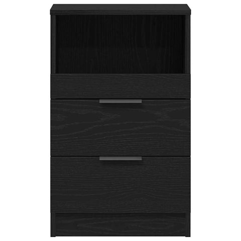 vidaXL Bedside Cabinet Black oak 40 x 35 x 65 cm Engineered wood