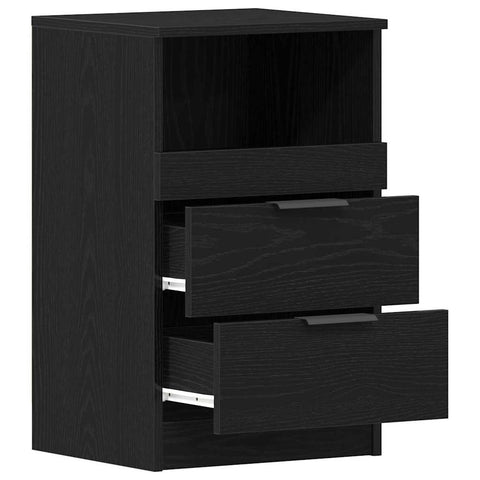 vidaXL Bedside Cabinet 2 pcs Black oak 40 x 35 x 65 cm Engineered wood