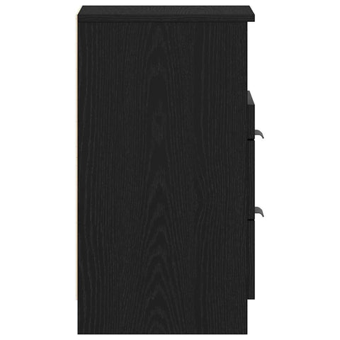 vidaXL Bedside Cabinet 2 pcs Black oak 40 x 35 x 65 cm Engineered wood