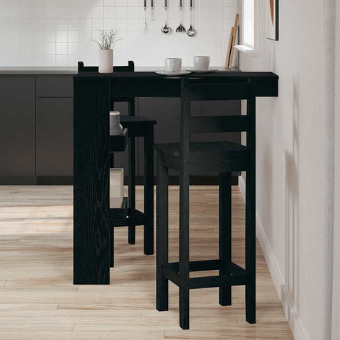 vidaXL Wall Bar Table Black oak 102 x 55 x 103.5 cm Engineered wood