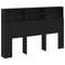 vidaXL Headboard Cabinet Black oak 160 x 19 x 103.5 cm Engineered wood