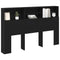 vidaXL Headboard Cabinet Black oak 160 x 19 x 103.5 cm Engineered wood