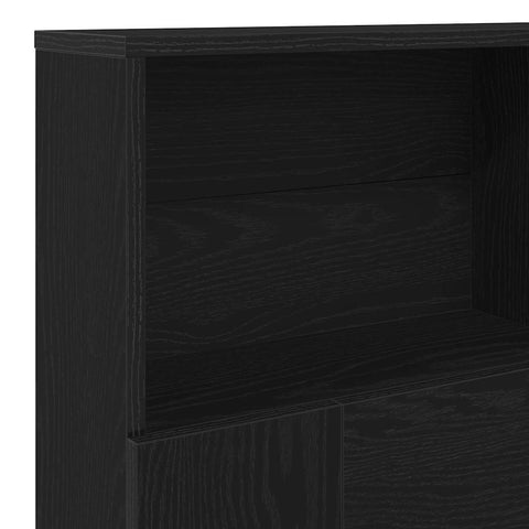vidaXL Headboard Cabinet Black oak 180 x 19 x 103.5 cm Engineered wood