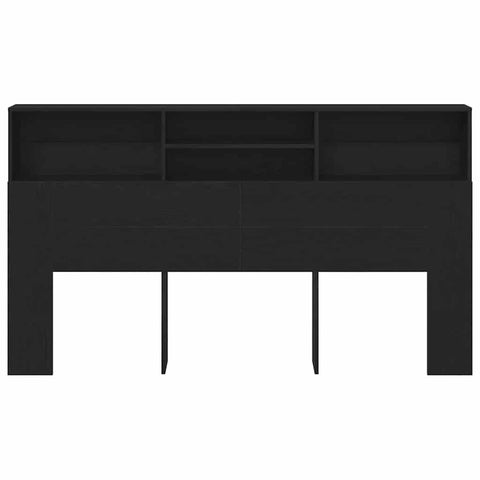 vidaXL Headboard Cabinet Black oak 180 x 19 x 103.5 cm Engineered wood