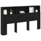 vidaXL Headboard Cabinet Black oak 180 x 19 x 103.5 cm Engineered wood