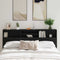 vidaXL Headboard Cabinet Black oak 200 x 19 x 103.5 cm Engineered wood