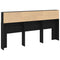 vidaXL Headboard Cabinet Black oak 200 x 19 x 103.5 cm Engineered wood