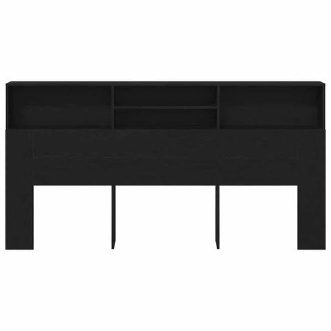 vidaXL Headboard Cabinet Black oak 200 x 19 x 103.5 cm Engineered wood