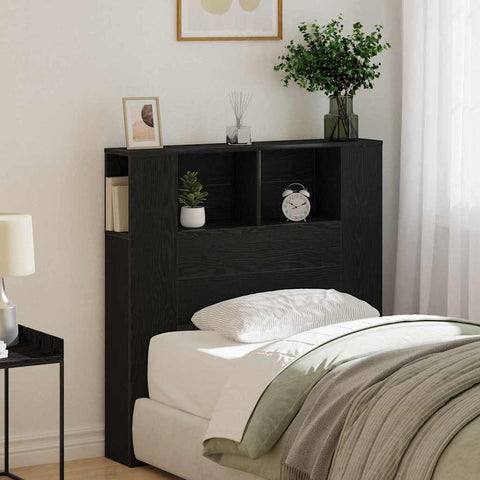 vidaXL Headboard Cabinet Black oak 100 x 19 x 104.5 cm Engineered wood
