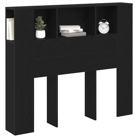 vidaXL Headboard Cabinet Black Oak 120x19x104,5 cm Engineered Wood