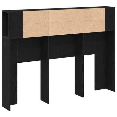 vidaXL Headboard Cabinet Black oak 140 x 19 x 104.5 cm Engineered wood