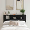 vidaXL Headboard Cabinet Black oak 160 x 19 x 104.5 cm Engineered wood