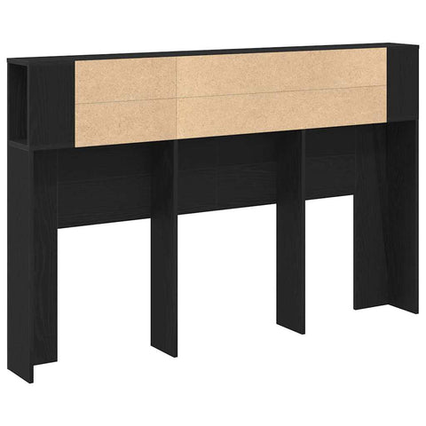 vidaXL Headboard Cabinet Black oak 160 x 19 x 104.5 cm Engineered wood