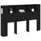 vidaXL Headboard Cabinet Black oak 160 x 19 x 104.5 cm Engineered wood