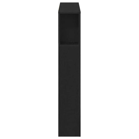 vidaXL Headboard Cabinet with Storage Black oak 200 x 18,5 x 104,5 cm
