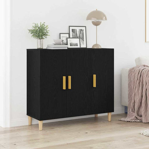 vidaXL Sideboard Black 90 x 34 x 80 cm Engineered wood