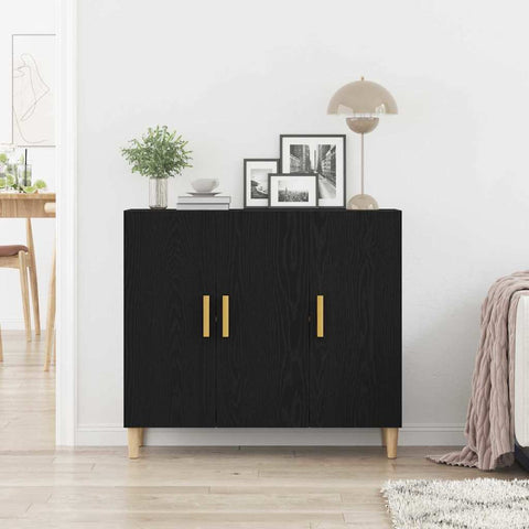 vidaXL Sideboard Black 90 x 34 x 80 cm Engineered wood