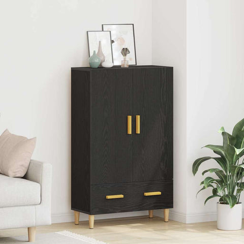 vidaXL Highboard with Drawer Black 70 x 31 x 115 cm Engineered wood