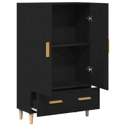 vidaXL Highboard with Drawer Black 70 x 31 x 115 cm Engineered wood