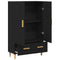 vidaXL Highboard with Drawer Black 70 x 31 x 115 cm Engineered wood