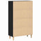 vidaXL Highboard with Drawer Black 70 x 31 x 115 cm Engineered wood