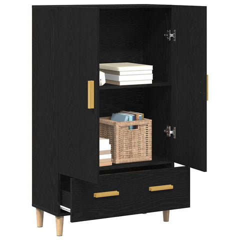 vidaXL Highboard with Drawer Black 70 x 31 x 115 cm Engineered wood