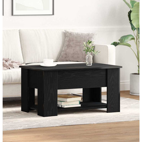 vidaXL Coffee Table Black Oak 79 x 49 x 41 cm Engineered Wood