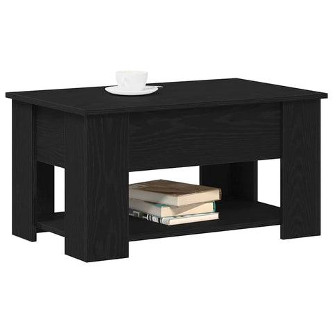 vidaXL Coffee Table Black Oak 79 x 49 x 41 cm Engineered Wood