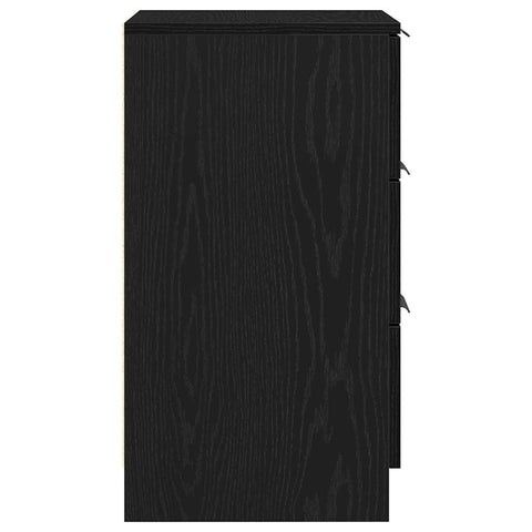 vidaXL Bedside Cabinet Black oak 40 x 65 x 65 cm Engineered wood