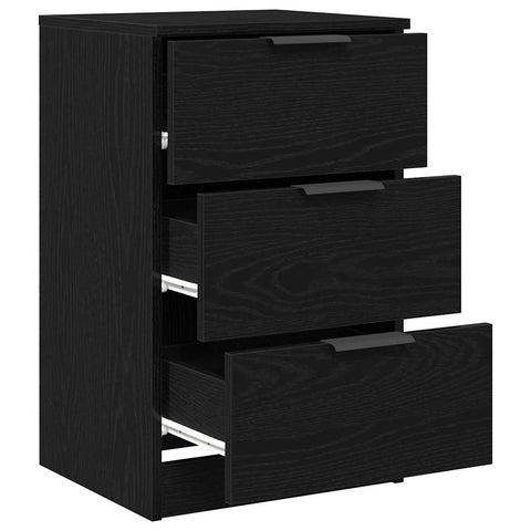 vidaXL Bedside Cabinet 2 pcs Black oak 40 x 65 x 65 cm Engineered wood