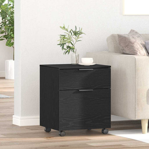 vidaXL File Cabinet Black oak 45 x 38 x 54 cm Engineered wood