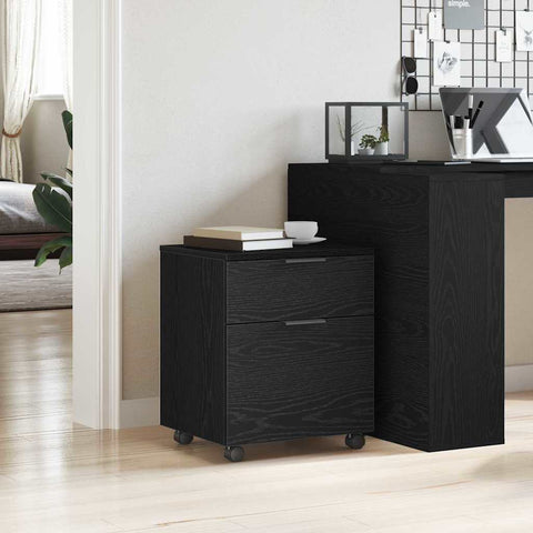 vidaXL File Cabinet Black oak 45 x 38 x 54 cm Engineered wood