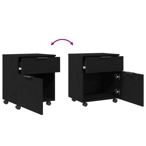 vidaXL File Cabinet Black oak 45 x 38 x 54 cm Engineered wood