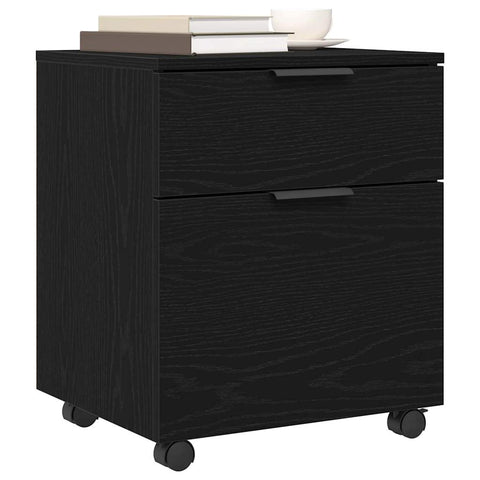 vidaXL File Cabinet Black oak 45 x 38 x 54 cm Engineered wood