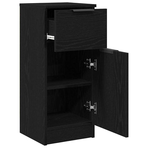 vidaXL Sideboards 2 pcs Black oak 30 x 30 x 70 cm Engineered wood