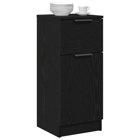 vidaXL Sideboards 2 pcs Black oak 30 x 30 x 70 cm Engineered wood