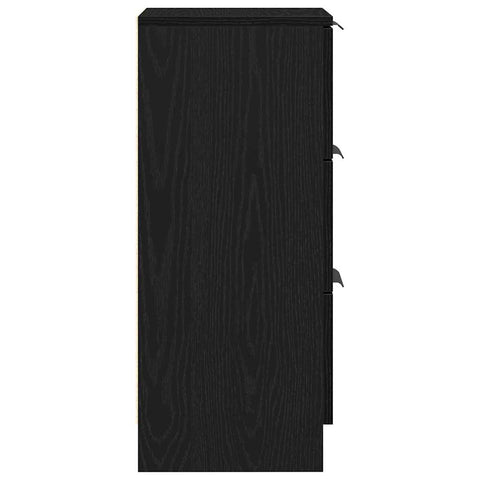 vidaXL Sideboard with Drawer Black oak 30 x 30 x 70 cm Engineered wood