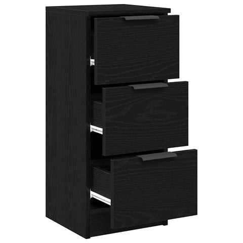 vidaXL Sideboards 2 pcs Black oak 30 x 30 x 70 cm Engineered wood